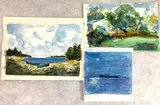 Untitled by Tom King, Watercolors (2) and sketch, sold Mar 2022