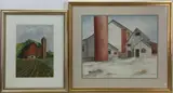 White Barn by Elizabeth Gates, Watercolor and mixed media, sold Mar 2022