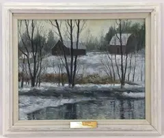 Along the Bushkill by Robert Doney, Oil on board, sold Mar 2022