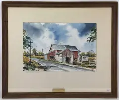 Barn- Chickentown Road by Fred Bees, Watercolor, sold Mar 2022
