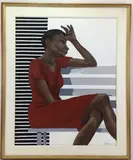 Red Muse by Michael Palmer, Oil on canvas, sold Apr 2022