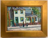 House in New Hope, Mechanics Street, Bucks County, PA by Christopher G. Willett, Oil on board, sold Apr 2022