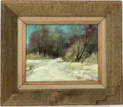 Untitled by George Schwacha Jr., Oil on board, sold May 2022