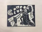 Cotton Club by Earl Marshawn Washington, Woodcut, sold May 2022