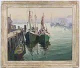 Gloucester Harbor, Mass. by Melville F. Stark, Oil on board, sold May 2022