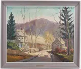 Autumn Afternoon / Barto Rd. by Melville F. Stark, Oil on canvas, sold May 2022