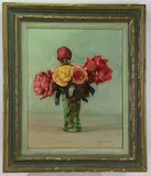 Red Roses by Erna Lange, Oil on board, sold May 2022