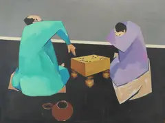 Go by Richard Rogers, Oil on canvas, sold May 2022