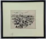 Paducah KY Mural Study by John Fulton Folinsbee, Charcoal drawing titled "Paducah KY Mural Study", sold May 2022