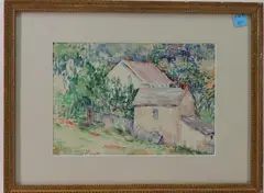 Houses at Chester Springs by Marion D. Harris, Watercolor, sold Jun 2022