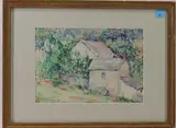 Houses at Chester Springs by Marion D. Harris, Watercolor, sold Jun 2022