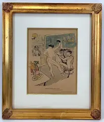Chocolat Dansant Dans Un Bar by Henri de Toulouse-Lautrec, Lithograph titled "Chocolat Dansant Dans Un Bar" from satirical magazine "Le Rire", sold Jul 2022