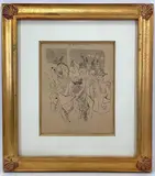 Au Moulin Rouge/Entrance of Cha-U-Kao on horseback by Henri de Toulouse-Lautrec, Lithograph titled "Au Moulin Rouge/Entrance of Cha-U-Kao on horseback", sold Jul 2022