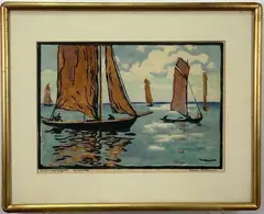 Untitled by Werner Riemann, Woodcut, sold Jul 2022
