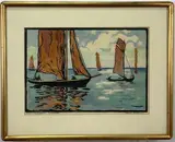 Untitled by Werner Riemann, Woodcut, sold Jul 2022