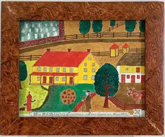 The Old Farmstead, Franconia in Pennsylvania by Isaac Kulp, Mixed media, sold Aug 2022