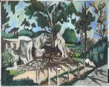 Antelope Enclosure Vincennes by Frederick Childs, Oil on canvas, sold Sep 2022