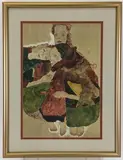 Three Girls by Egon Schiele, Lithograph, sold Oct 2022