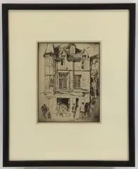 A La Chapeau Rouge by Bror Julius Olsson Nordfeldt, Etching titled "A La Chapeau Rouge", sold Oct 2022