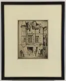 A La Chapeau Rouge by Bror Julius Olsson Nordfeldt, Etching titled "A La Chapeau Rouge", sold Oct 2022