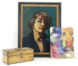 Self Portrait by Elnora "Nora" Hauser, Oil on board, sold Nov 2022