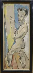 Self Portrait by Sterling Boyd Strauser, Oil on canvas, sold Nov 2022