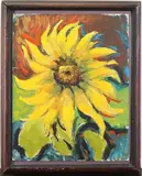 Sunflower by Elnora "Nora" Hauser, Oil on board, sold Nov 2022