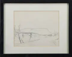Tannersville Knob - Winter by Sterling Boyd Strauser, Pencil on paper, sold Nov 2022