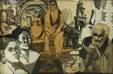 Images from a Mexican Sketchbook by Elnora "Nora" Hauser, Mixed media collage, sold Nov 2022