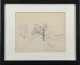 Lonely Tree by Sterling Boyd Strauser, Pencil on paper, sold Nov 2022