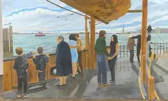 Untitled by Peter Salmon, Oil on Board, sold Dec 2022