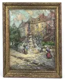 Old Market Place by Eugene Castello, Oil on canvas, sold Dec 2022