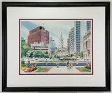 Outside of Logan Square by Howard Noel Watson, Lithograph, sold Dec 2022