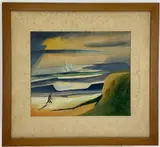 Clam Digger by Richard Rogers, Watercolor, sold Dec 2022