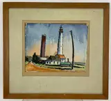 Cape May Light by Richard Rogers, Watercolor, sold Dec 2022