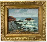 Painted at Cape Ann, Mass by Otto J. Kurth, Oil on board, sold Feb 2023