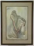 Christ at the Pillar by William Hugh Ferguson, Watercolor and pen, sold Feb 2023