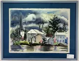 The Church by Elnora "Nora" Hauser, Watercolor, sold Feb 2023