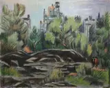 Central Park Lake by Frederick Childs, Oil on canvas, sold Feb 2023