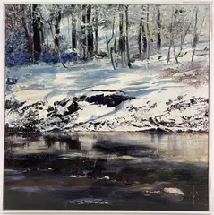 Jacobs Creek in the Winter by Marcel Juillerat, Oil on canvas, sold Feb 2023