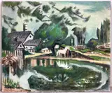 Horse Pond N. Salem NY by Frederick Childs, Oil on canvas, sold Feb 2023