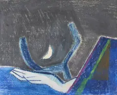 Untitled by Benoît Gilsoul, watercolor and pastel on paper, sold Nov 2020