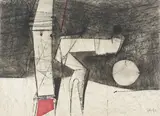 Untitled by Benoît Gilsoul, 1973, charcoal and marker on paper, sold Nov 2020