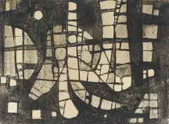Construction by Benoît Gilsoul, charcoal on paper, sold Nov 2020