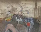 Untitled by Benoît Gilsoul, watercolor, gouache, and ink on paper, sold Nov 2020