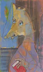 Untitled (Sea horse) by Benoît Gilsoul, 1997, oil on paper, sold Nov 2020