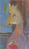 Untitled (Sea horse) by Benoît Gilsoul, 1997, oil on paper, sold Nov 2020