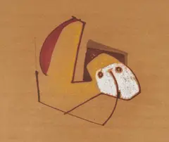 Untitled by Benoît Gilsoul, gouache and marker on brown paper, sold Nov 2020