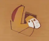 Untitled by Benoît Gilsoul, gouache and marker on brown paper, sold Nov 2020