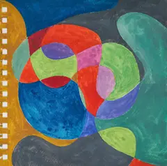 Abstract by Joy Jacobs, 1997, gouache on paper, sold Nov 2020